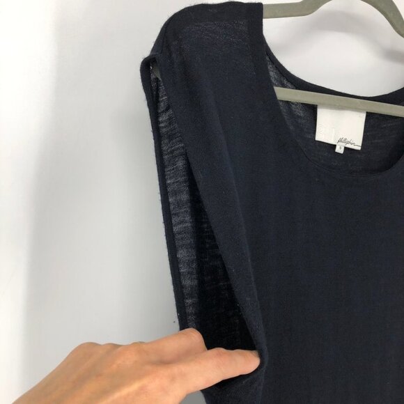 3.1 Phillip Lim Merino & Cashmere Blend Black Sleeveless Tunic size S *flaw* - Picture 4 of 15